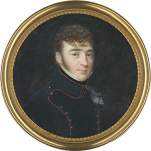 Los 6863 - Machéra, Ferdinand - Bildnis eines jungen Kapitäns eines französischen "chasseurs-à-cheval" Regiments in rot-geränderter grüner Uniform mit schwarzer Halsbinde und einer silberfarbiger Epaulette. - 0 - thumb