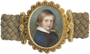 Los 6870 - Fechner, Eduard Clemens - Kinderbildnis des Friedrich Freiherrn von Schwartzkoppen (1819-1897) in Goldschließe eines Haararmbands - 0 - thumb