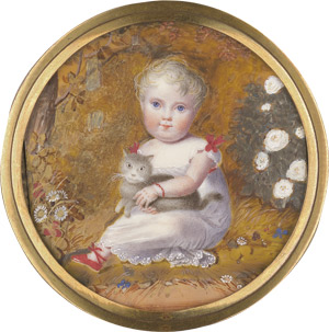 Lot 6882, Auction  112, Thibault, Aimée - zugeschrieben, Bildnis eines Kindes, möglicherweise der "roi de Rome", eine Katze haltend, in einer Landschaft sitzend.