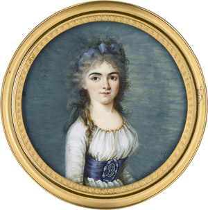 Los 6884 - Mont-Viol, Chevalier de - Junge Frau mit breitem, violettem Gürtelband - 0 - thumb
