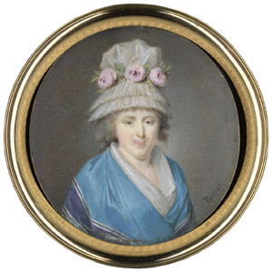 Los 6897 - Bornet, Claude - Bildnis der Madame Roettiers geb. Quizet mit Blumen geschmückter Spitzenhaube - 0 - thumb