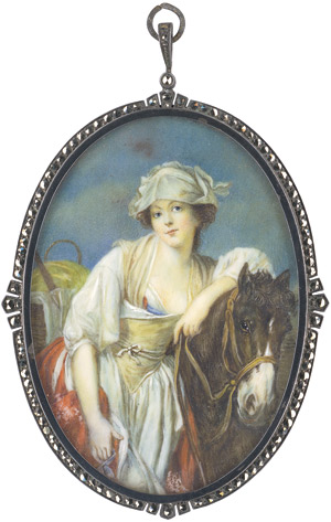 Los 6915 - Greuze, Jean-Baptiste - nach - frühes 20. Jh. "La laitière": Bildnis eines Mädchens mit Milchkrug und Pferd - 0 - thumb