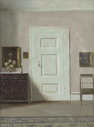 Lot 7065, Auction  112, Lynge, Svend, Interieur mit weißer Tür