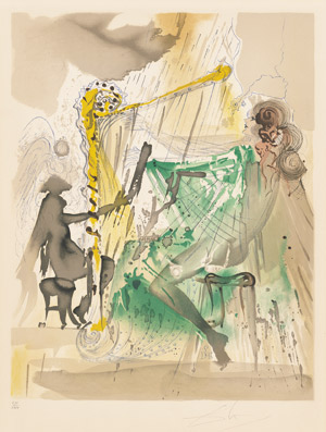 Lot 7067, Auction  112, Dalí, Salvador, Platz in Sevilla; Die Harfenspielerin; Gebirgsszene