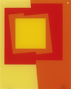 Lot 7108, Auction  112, Geersten, Ib, Triptychon von drei Glasobjekten in Orange und Gelb
