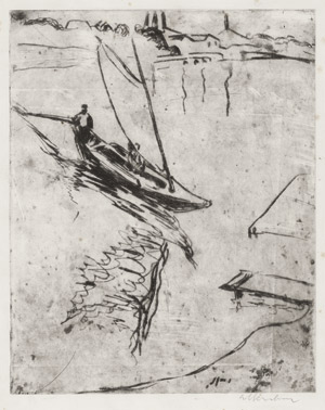 Lot 8131, Auction  112, Kirchner, Ernst Ludwig, Segelboot auf dem Wasser
