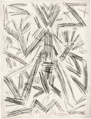 Lot 8275, Auction  112, Penck, A. R., Ikonografische Menschenfigur als Bildmitte mit komplexer werdender Außenwelt