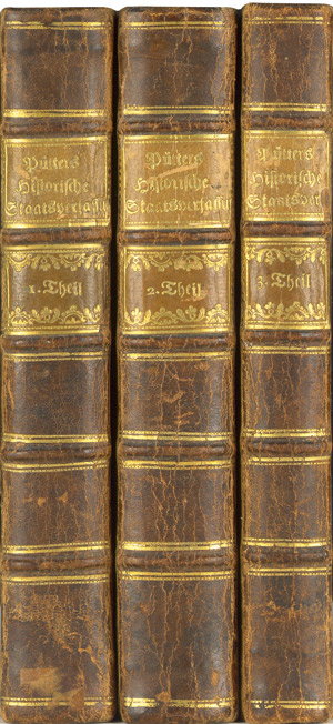 Lot 455, Auction  113, Pütter, Johann Stephan, Historische Entwickelung der heutigen Staatsverfassung. 2. Aufl.