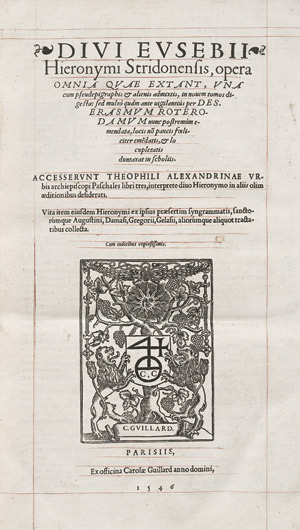 Lot 1156, Auction  113, Hieronymus, Sophronius Eusebius, Opera omnia