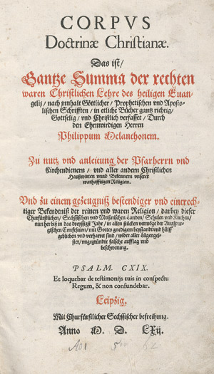 Lot 1204, Auction  113, Melanchthon, Philipp, Corpus doctrinae Christianae
