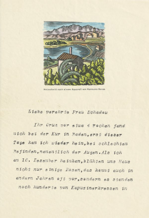 Lot 2061, Auction  113, Hesse, Hermann, Brief 1940 an Nora Schadow