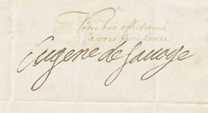 Lot 2212, Auction  113, Eugen, Prinz von Savoyen, Brief 1718 an den Herzog von Ursel