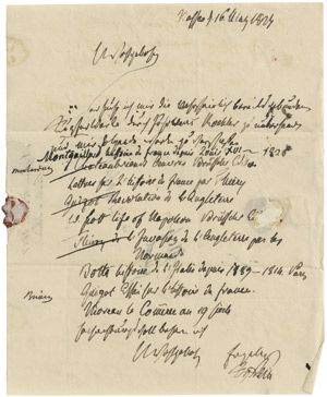 Lot 2292, Auction  113, Stein, H. Fr. K. Freiherr vom und zum, Brief 1827 an Jügel