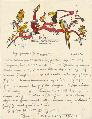Lot 2339, Auction  113, Trier, Walter, Illustrierter Brief 1926
