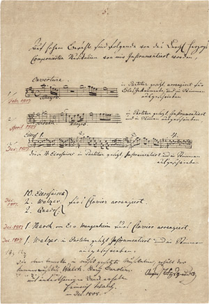 Lot 2357, Auction  113, Walch, Johann Heinrich, Signiertes Schriftstück mit Musikzitaten