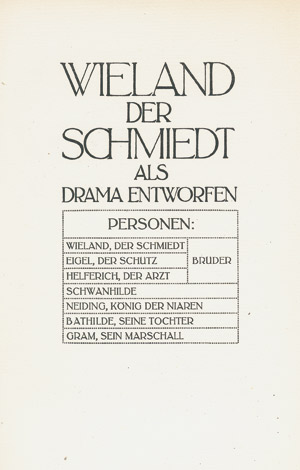 Lot 3508, Auction  113, Wagner, Richard und Ernst Ludwig Presse, Wieland der Schmiedt