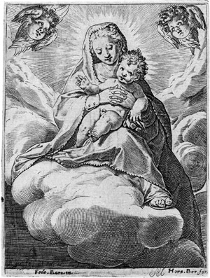 Lot 5052, Auction  113, Carracci, Agostino, Madonna mit Kind in den Wolken