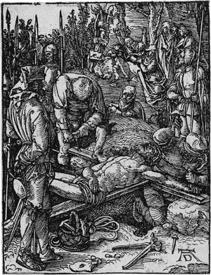 Lot 5077, Auction  113, Dürer, Albrecht, Christus wird ans Kreuz genagelt