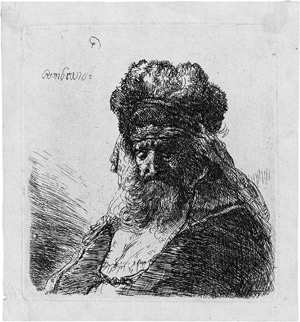 Lot 5225, Auction  113, Rembrandt Harmensz. van Rijn, Alter bärtiger Mann mit hoher Pelzmütze