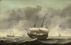 Lot 6037, Auction  113, Eertvelt, Andries van - zugeschrieben, Segelschiffe in stürmischer See