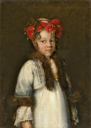 Lot 6047, Auction  113, Englisch, um 1790. Mädchen mit Perlenkopfschmuck in russischer Tracht