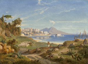 Lot 6074, Auction  113, Deutsch, um 1840. Der Golf von Neapel mit dem Vesuv und Castell dell'Ovo