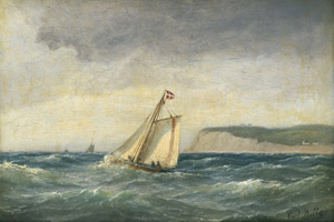 Lot 6096, Auction  113, Bille, Carl Ludvig, Dänisches Segelboot bei stürmischer See bei Møn 