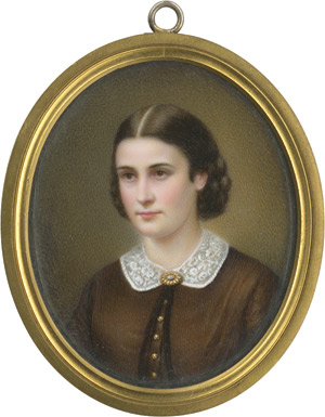 Lot 6565, Auction  113, Schwager, Richard, Bildnis einer jungen Frau im braunen Kleid mit braunem Jäckchen