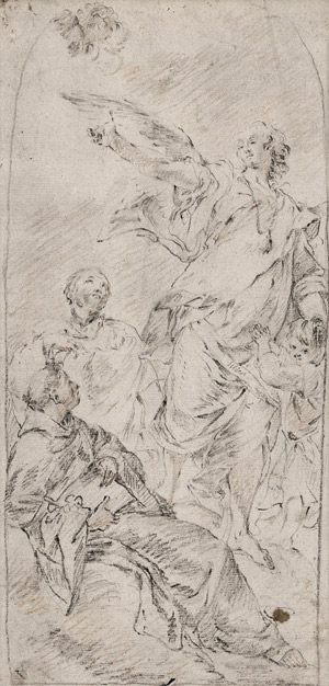 Lot 6663, Auction  113, Italienisch, 18. Jh. Ein Engel erscheint zwei Heiligen