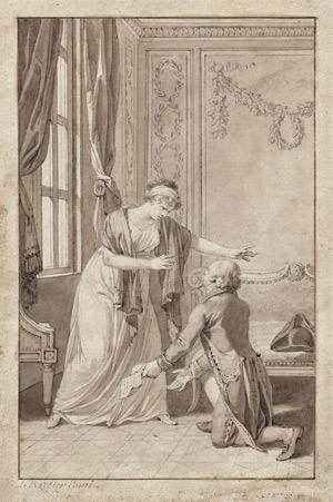 Lot 6677, Auction  113, Lebarbier, Jean Jacques François, Ein Herr mit Brief in der Hand, kniend vor einer jungen Dame