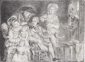 Lot 6683, Auction  113, Niederländisch, um 1780. Familienbildnis mit Selbstbildnis des Künstlers 