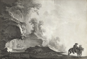 Lot 6700, Auction  113, Boissieu, Jean Jacques de - zugeschrieben, Südliche Landschaft mit Viehhirten und einem Reiter