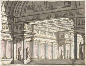 Lot 6709, Auction  113, Gonzaga, Pietro, Blick in das Innere einer antiken Säulenhalle