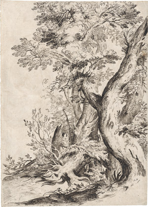 Lot 6728, Auction  113, Zilotti, Domenico Bernardo, Waldstück mit knorrigen Bäumen