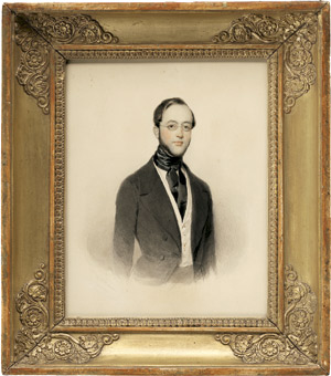 Lot 6738, Auction  113, L'Allemand, Conrad, Bildnis eines jungen Herren mit Nickelbrille und schwarzem Halstuch