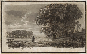 Lot 6753, Auction  113, Dahl, Johann Christian Clausen, Wanderer in weiter Landschaft mit Bäumen