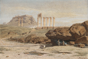 Lot 6841, Auction  113, Spangenberg, Louis, Die Säulen des Olympieion am Fuße der Akropolis in Athen