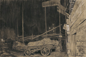 Lot 6897, Auction  113, Hofer, Franz, Nächtliches Wien mit Holzkarren