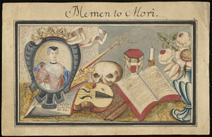 Lot 6927, Auction  113, Deutsch, Ende 18. Jh. Stammbuchblatt: Memento Mori mit Vanitassymbolen