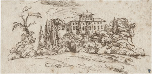 Lot 6943, Auction  113, Italienisch, 17. Jh. Landschaft mit Villa