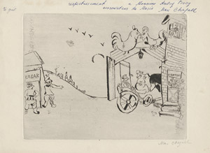 Lot 7062, Auction  113, Chagall, Marc, Tschitschikows Ankunft, aus: Nikolaj Gogol, Die toten Seelen