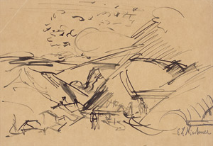 Lot 8404, Auction  113, Kirchner, Ernst Ludwig, Blick auf die Stafelalp mit Tinzenhorn