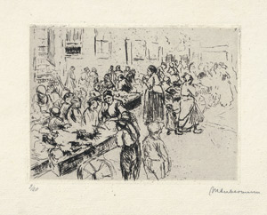 Lot 8446, Auction  113, Liebermann, Max, Aus dem Judenviertel in Amsterdam: Karrenhandel
