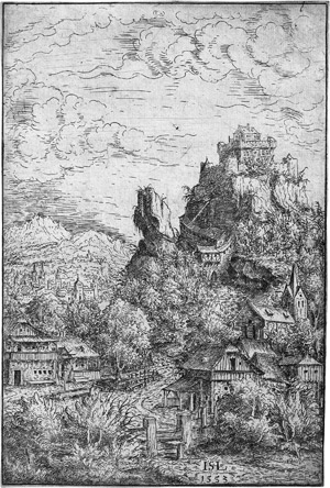 Lot 5119, Auction  114, Lautensack, Hanns, Landschaft mit einer Burg auf einem Felsen