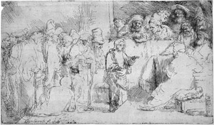 Lot 5168, Auction  114, Rembrandt Harmensz. van Rijn, Der stehende Christusknabe unter den Schriftgelehrten
