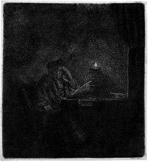 Lot 5410, Auction  114, Rembrandt Harmensz. van Rijn, Nachdenkender Mann bei Kerzenschein