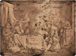 Lot 5590, Auction  114, Schadow, Johann Gottfried, Orig. Kupferdruckplatte mit der Darstellung der Familiengruppe