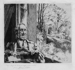 Lot 5601, Auction  114, Bracquemond, Félix, Dernière Réflexion (Portrait de Meyer-Heine, chef émailleur à la manufacture de Sèvres, gravé d'après nature)
