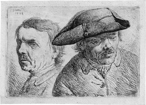 Lot 5717, Auction  114, Glume, Johann Gottlieb, Doppelbildnis eines bärtigen Mannes mit Dreispitz