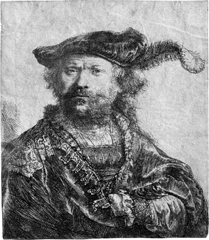 Lot 5810, Auction  114, Rembrandt Harmensz. van Rijn, Selbstbildnis mit federgeschmücktem Barett